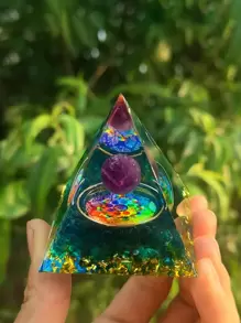 1 cái Polyresin trang trí thủ công, đối tượng trang trí hình kim tự tháp sáng tạo cho gia đình - Nhiều màu - Xem 1