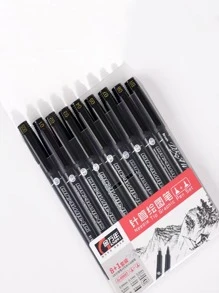 9 piezas Set Pluma de gel - Negro - Ver 6