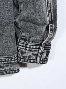 Manfinity Men 1pc Flap Pocket Denim Jacket - Grey - View 4