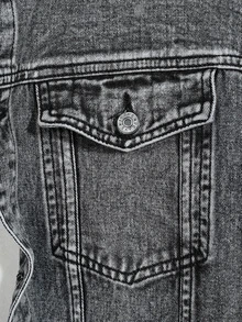 Manfinity Men 1pc Flap Pocket Denim Jacket - Grey - View 5