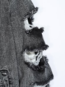 Manfinity Men 1pc Flap Pocket Denim Jacket - Grey - View 6