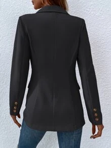 RosyDaze Lapel Neck Single Button Blazer