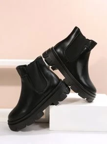Zipper Side Chelsea Boots - Black - View 3