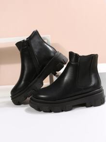 Zipper Side Chelsea Boots - Black - View 4