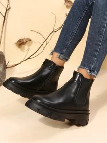 Zipper Side Chelsea Boots - Black - View 5