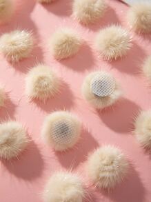 20pcs Furry Pom Pom Balls, DIY Clothing Accessories, Clothing Embellishments - Khaki - View 2