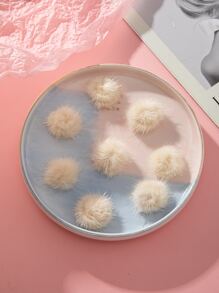 20pcs Furry Pom Pom Balls, DIY Clothing Accessories, Clothing Embellishments - Khaki - View 3