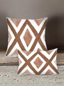 1入組綠色數位印花方形枕套，灰色背景和黑白「x」圖案，多種尺寸可供選擇，時尚簡潔家用沙發辦公室裝飾靠墊套，裝飾布藝工藝品，非常適合汽車和禮品，可用作床床頭板枕頭或辦公室休息枕頭 - 卡其色 - 查看 5