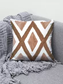 1入組綠色數位印花方形枕套，灰色背景和黑白「x」圖案，多種尺寸可供選擇，時尚簡潔家用沙發辦公室裝飾靠墊套，裝飾布藝工藝品，非常適合汽車和禮品，可用作床床頭板枕頭或辦公室休息枕頭 - 卡其色 - 查看 6