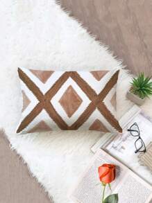 1入組綠色數位印花方形枕套，灰色背景和黑白「x」圖案，多種尺寸可供選擇，時尚簡潔家用沙發辦公室裝飾靠墊套，裝飾布藝工藝品，非常適合汽車和禮品，可用作床床頭板枕頭或辦公室休息枕頭 - 卡其色 - 查看 7