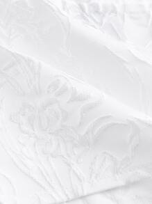 SHEIN MOD 繫帶提花吊帶上衣 - 白色 - 查看 5