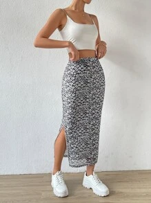 Muchica Váy nữ Chia Họa tiết hoa Boho - màu đen - Xem 7