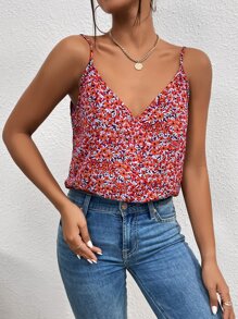 SHEIN Frenchy 碎花吊帶上衣 - 紅色 - 查看 1