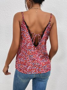 SHEIN Frenchy 碎花吊帶上衣 - 紅色 - 查看 2