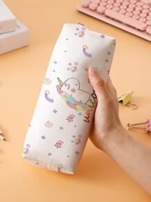 1 件独角兽图案铅笔盒，返校，学校用品 - 彩色 - 查看 2