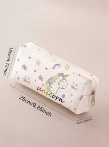 1 件独角兽图案铅笔盒，返校，学校用品 - 彩色 - 查看 4