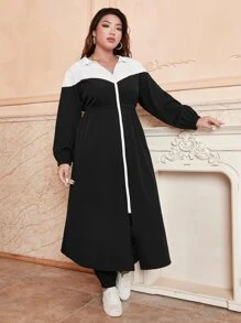 Mulvari Plus Colourblock Hooded Coat & Trousers - Black - View 5