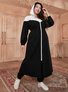 Mulvari Plus Colourblock Hooded Coat & Trousers - Black - View 6