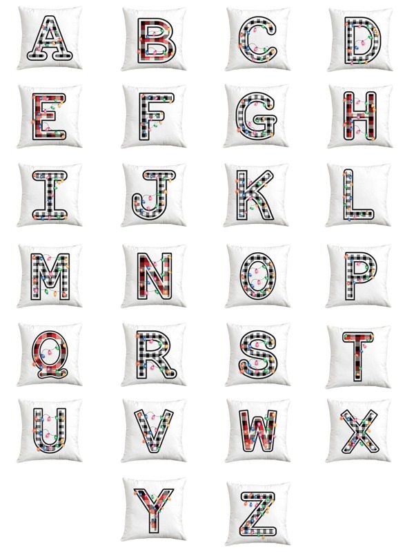 1pc Letter Graphic Cushion Cover Without Filler, Modern Polyester Throw Pillowcase For Home Decor