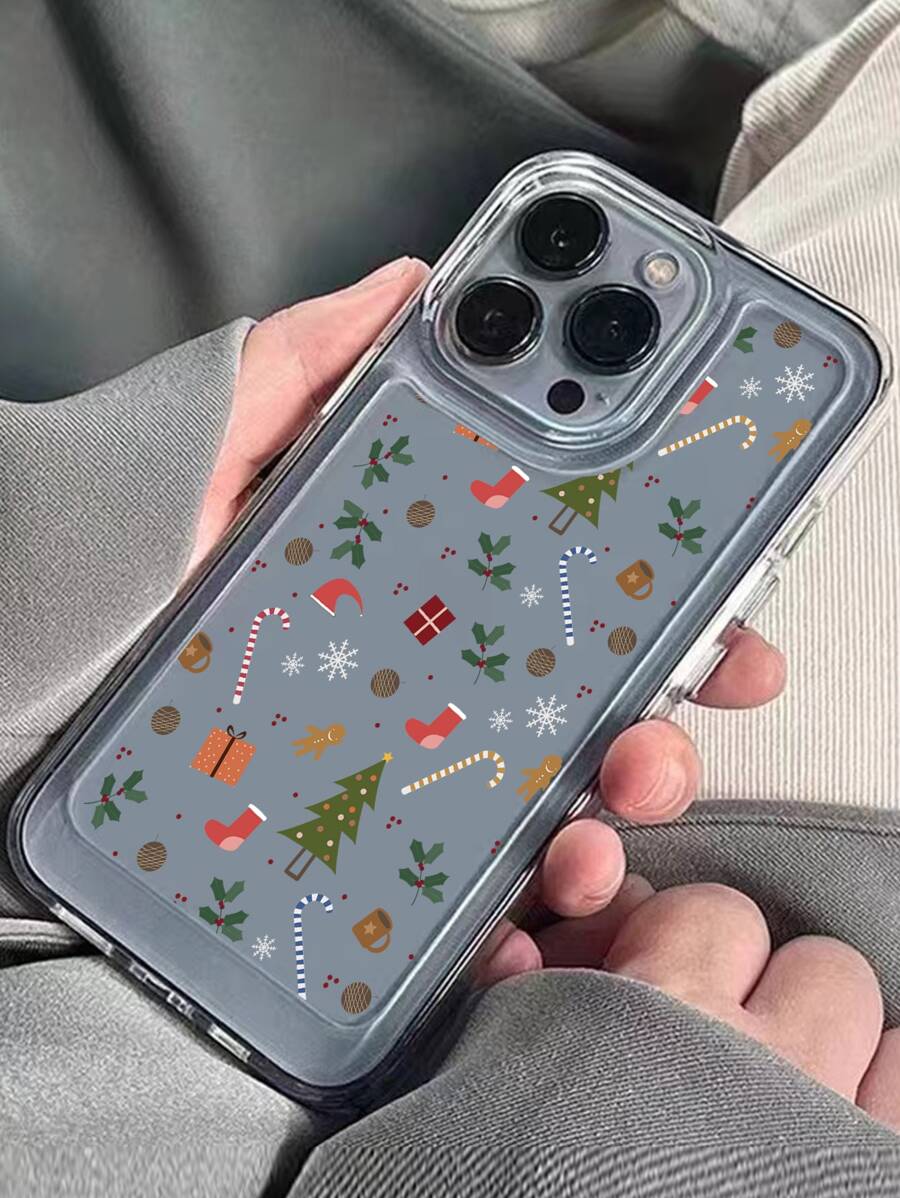 Christmas Cartoon Graphic Clear Phone Case - Clear - View 1