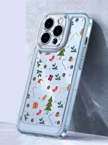 Christmas Cartoon Graphic Clear Phone Case - Clear - View 3