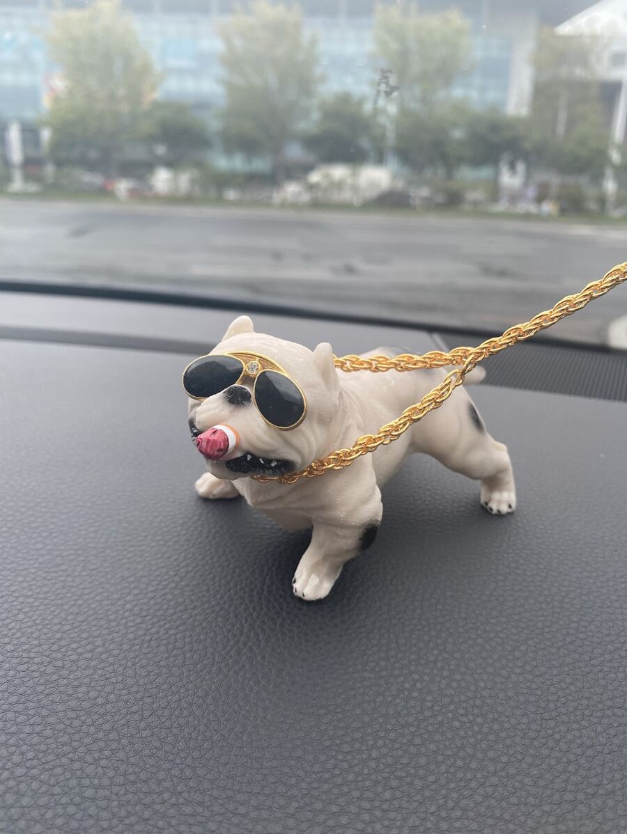 1pc Dog Design Car Ornament - Beige - View 1