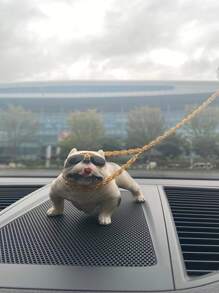 1pc Dog Design Car Ornament - Beige - View 3