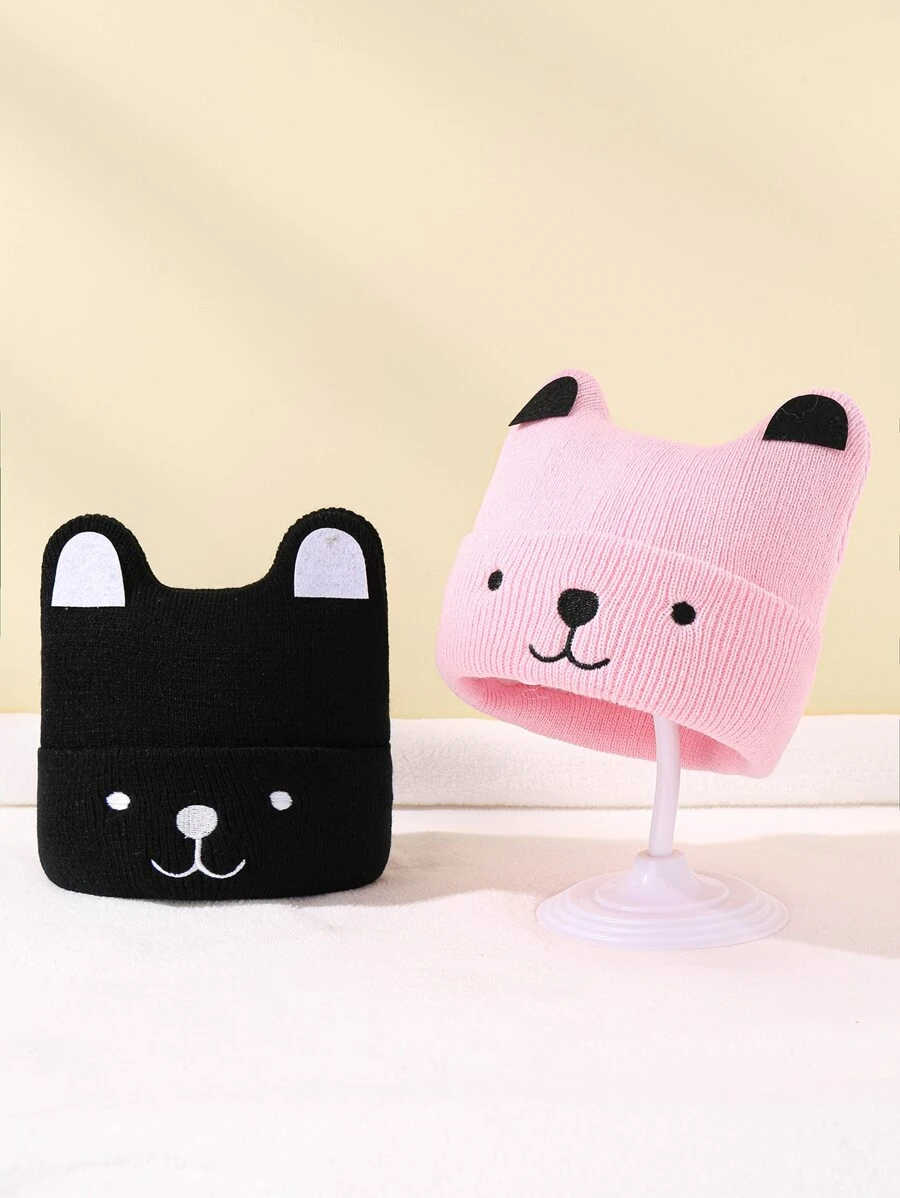 2pcs Baby Bear Pattern Hat - Multicolor - View 1