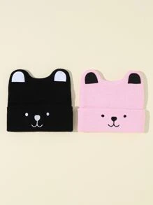 2pcs Baby Bear Pattern Hat - Multicolor - View 3