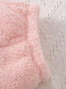 SHEIN Vintaside Kids Baby Colourblock Cartoon Embroidery Flannel Sweatshirt & Trousers - Pink - View 7