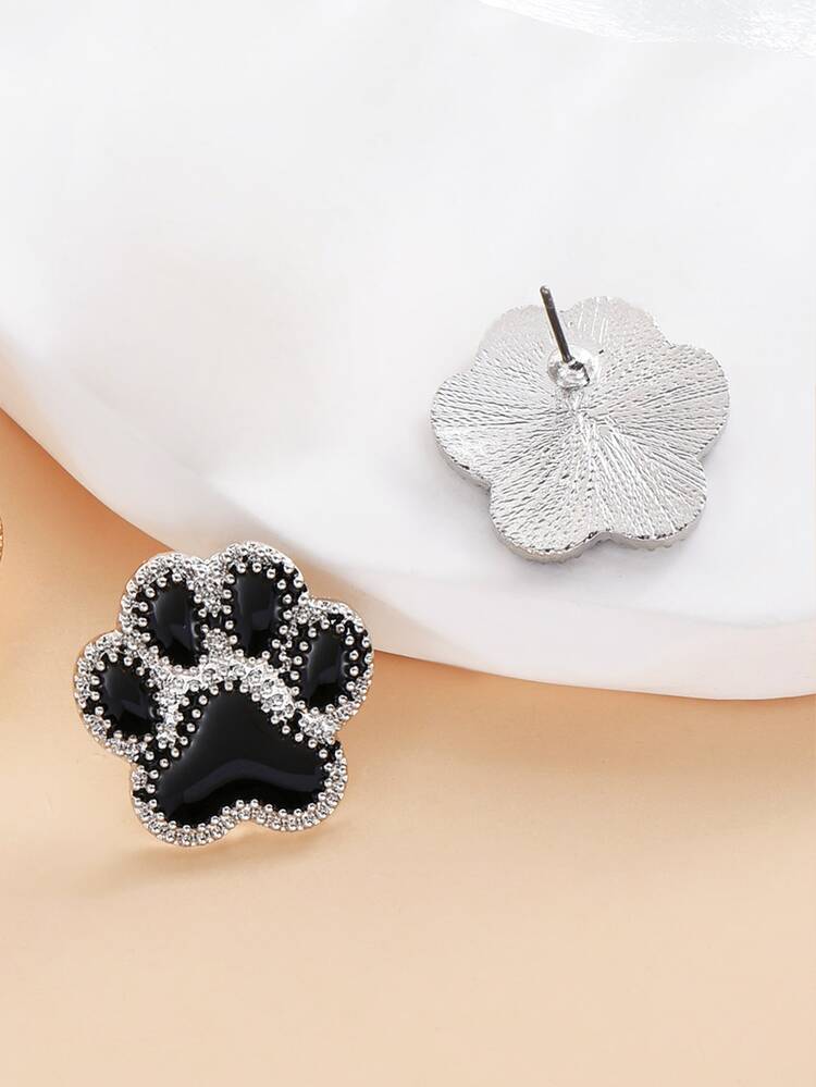 爪子設計耳釘 - 黑色 - 查看 3