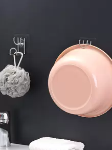 1 pieza Estante de almacenaje montado en la pared de acero inoxidable - Plateado - Ver 1