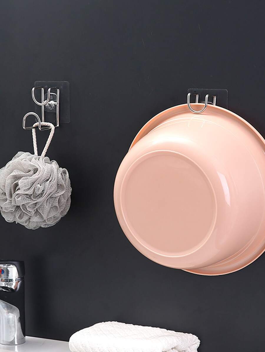 1 pieza Estante de almacenaje montado en la pared de acero inoxidable - Plateado - Ver 1