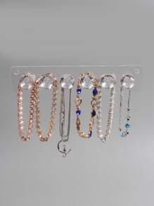 1 pieza Estante de almacenamiento de joya montado en la pared - transparente - Ver 1