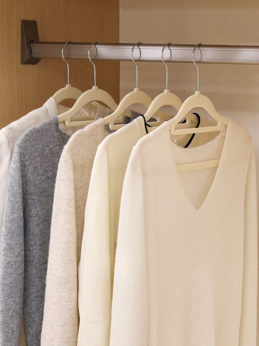 10pcs Solid Color Clothes Hanger - Beige - View 1