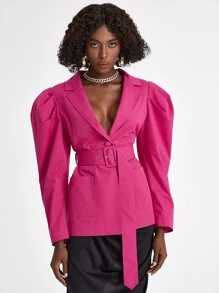 UnHuitMars 西裝領羊腿袖腰帶西裝外套