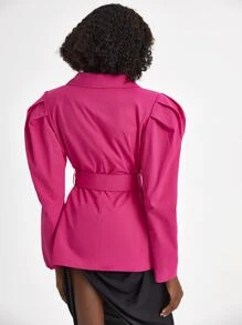 UnHuitMars 西裝領羊腿袖腰帶西裝外套