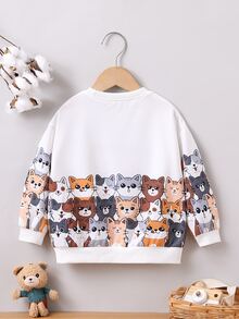 小男童貓和字母圖案套頭衫 - 彩色 - 查看 2