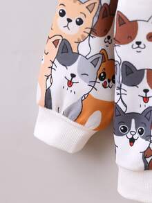 小男童貓和字母圖案套頭衫 - 彩色 - 查看 4