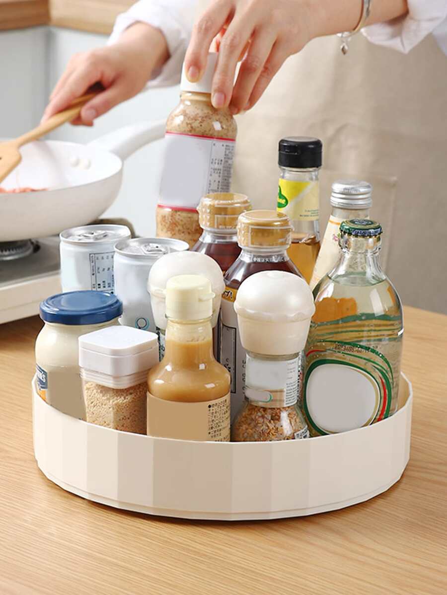 1pc Rotatable Random Color Spice Rack,Kitchen Living Room Rotatable Placement Rack, Kitchen Storage Rack, Salt, Sauce And Vinegar Countertop Storage Rack - Multicolor - View 1