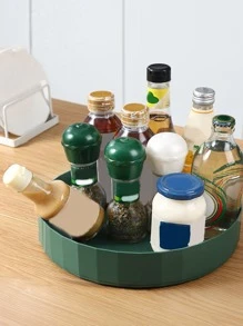 1pc Rotatable Random Color Spice Rack,Kitchen Living Room Rotatable Placement Rack, Kitchen Storage Rack, Salt, Sauce And Vinegar Countertop Storage Rack - Multicolor - View 3