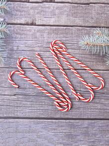 5入組聖誕拐杖設計裝飾工藝 - 紅白色 - 查看 2