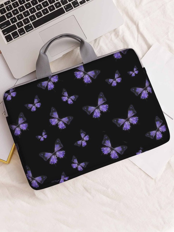Sac d'ordinateur portable à imprimé papillon