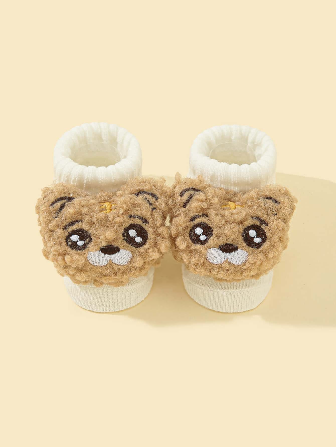 Bebé 1 par Calcetines tigre de dibujos animados - Blanco - Ver 1