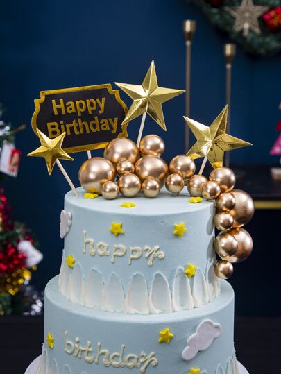 20pcs Gold Color Cake Decorating Toppers