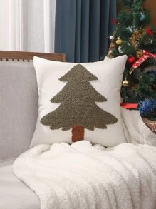 1 pieza Funda de cojín sin relleno árbol de Navidad con bordado - Multicolor - Ver 6