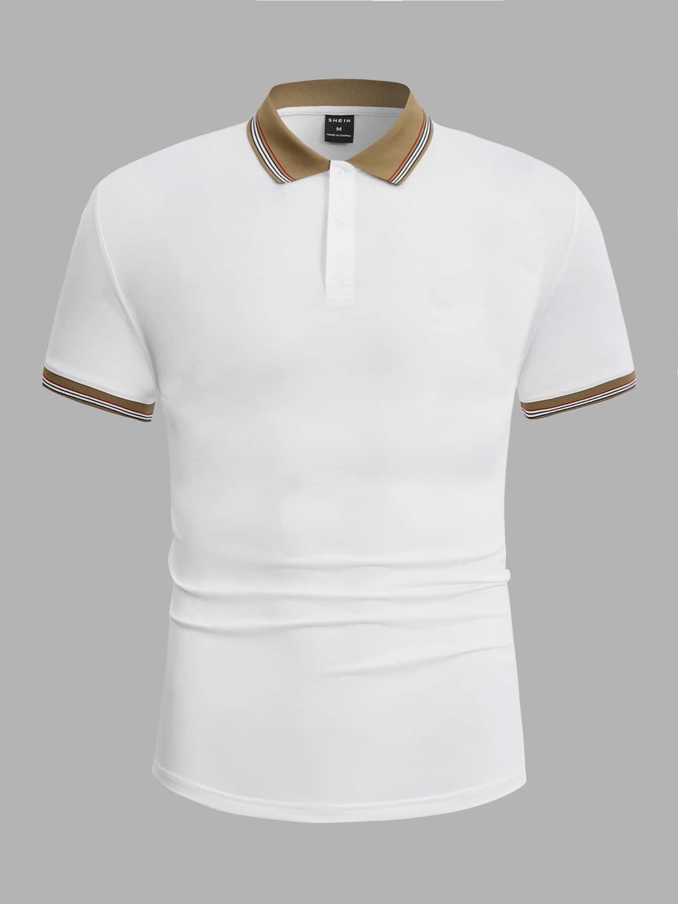 Manfinity VCAY Men Striped Trim Polo Shirt - White - View 1