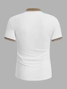 Manfinity VCAY Men Striped Trim Polo Shirt - White - View 2