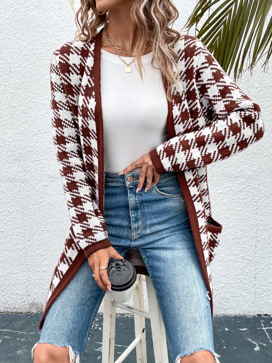 Áo len cardigan họa tiết răng sói - Nhiều màu - Xem 1