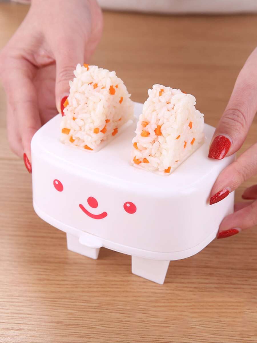 2 piezas Molde de sushi con estampado de dibujos animados - Blanco - Ver 1